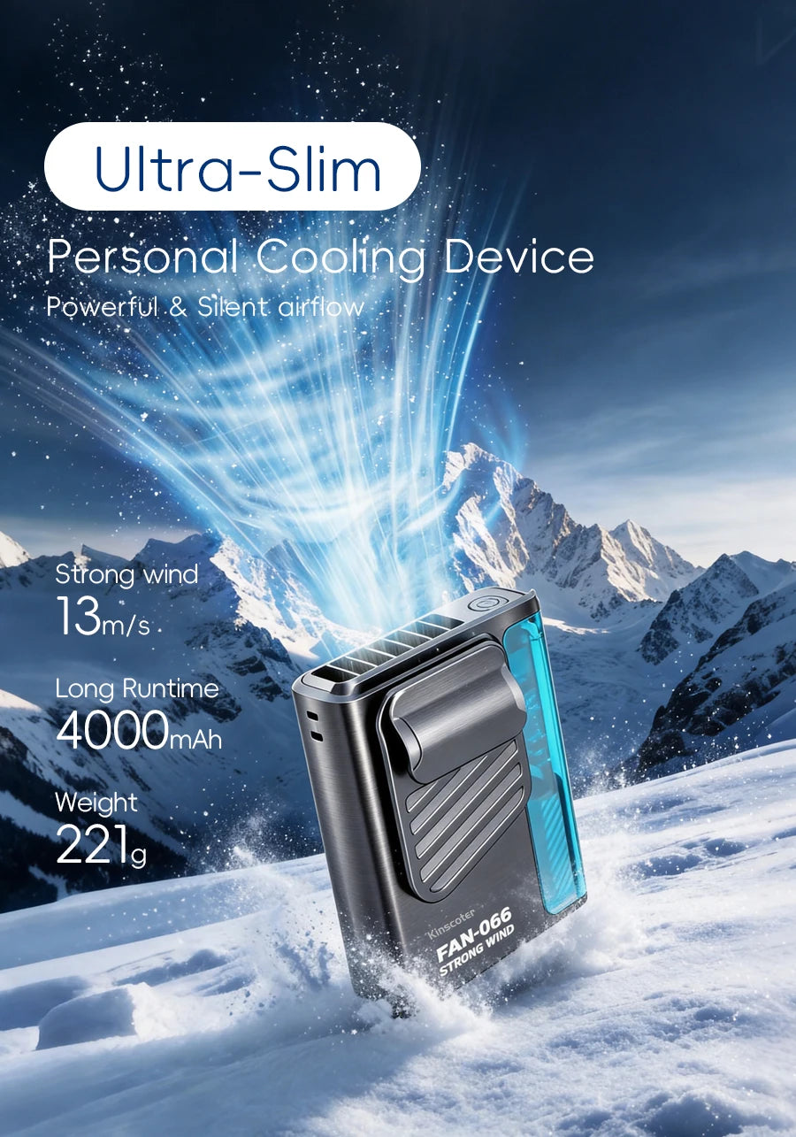 Kinscoter Waist Fan — 4000mAh Portable Bladeless Cooling Fan