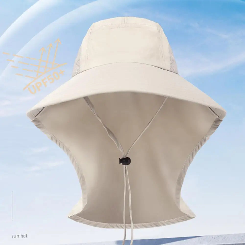 Wide Brim Sun Hat with Neck Flap — UPF 50+ Protection