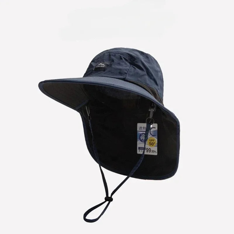 WRELS Wide Brim Bucket Hat — Neck Protection Panama Style