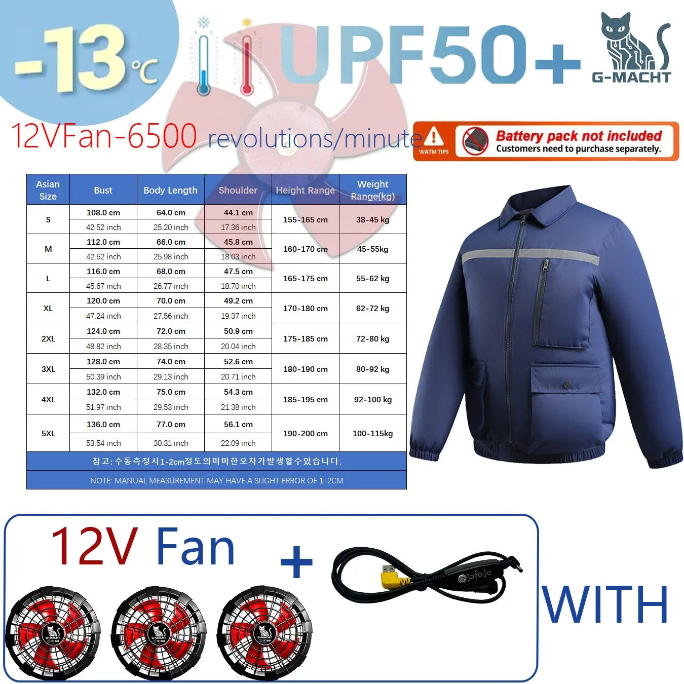 G-MACHT 4-Fan Cooling Jacket — Ultralight Air Conditioning Wear