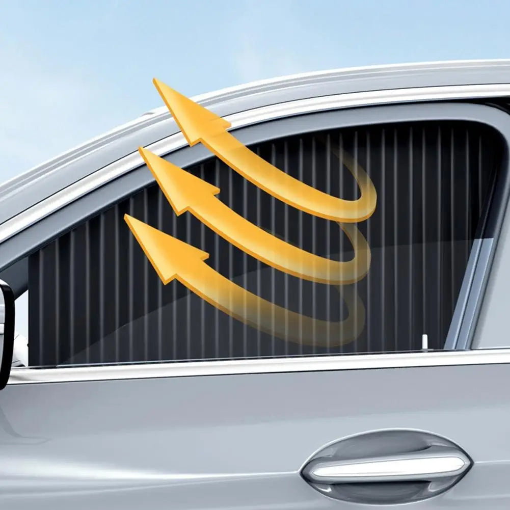 Automatic Telescopic Side Window Sunshade — Embedded Track System