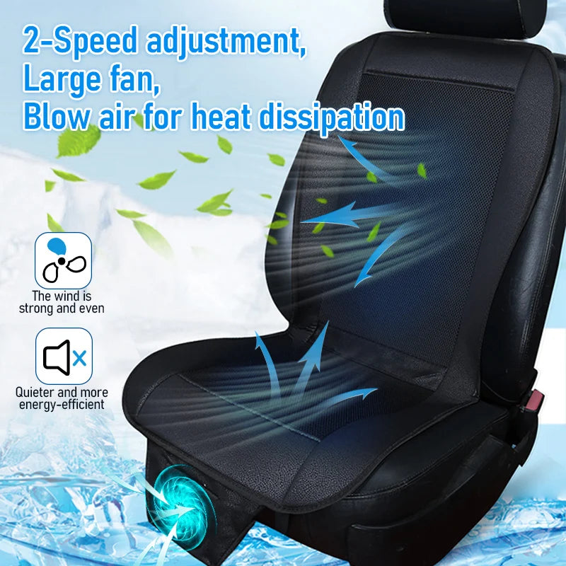 HulitTop 8-Fan Ventilated Car Seat Cushion — DC 12V
